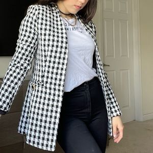 Black and white blazer